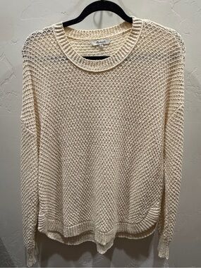 Madewell Cream Open-Weave Crewneck Sweater